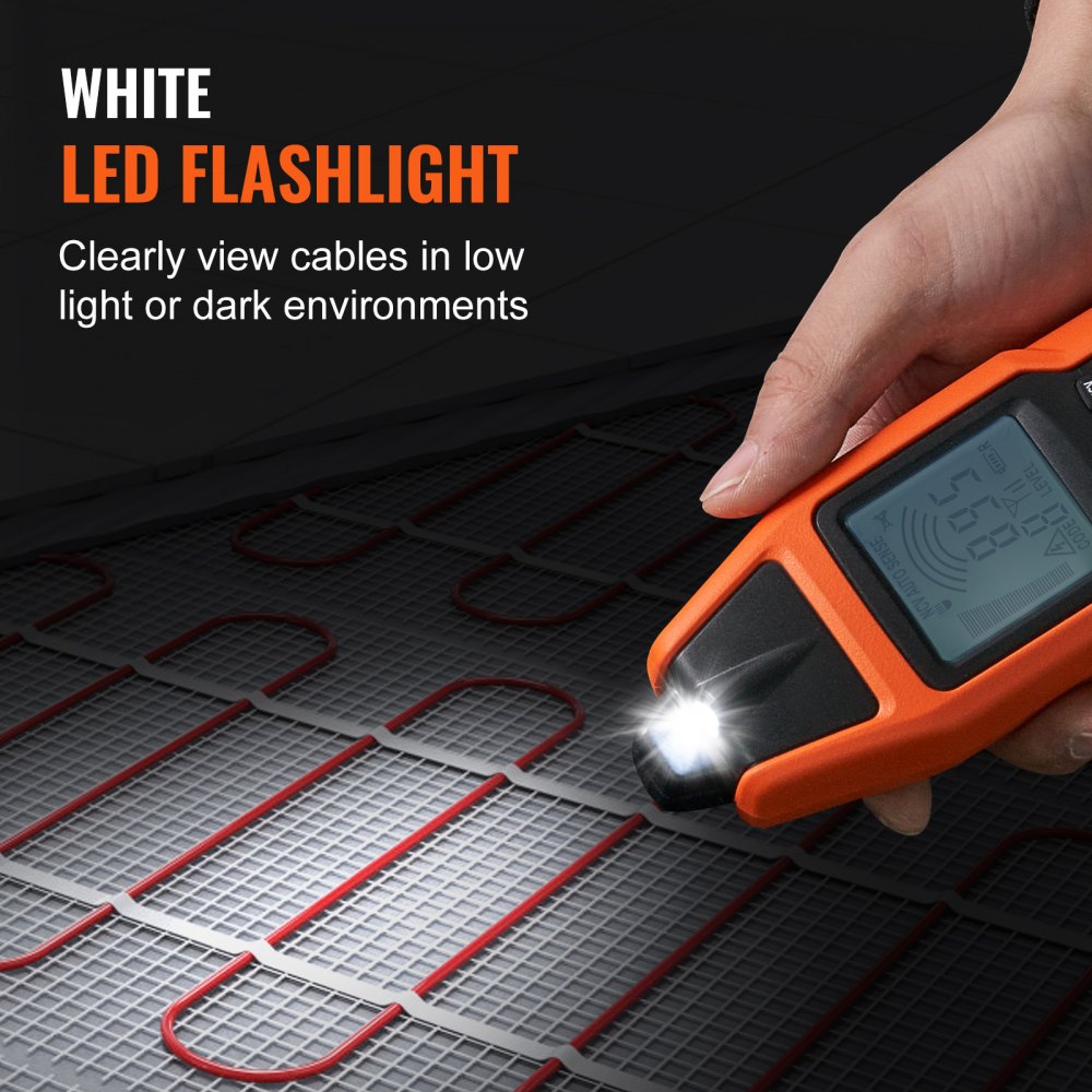 VEVOR Subterranean Wire Tracker, Up to 3 FT Detection Depth, Voltage Range 12-600V, Circuit and Line Break Locator, Extends to 6561 FT for Underground Pipes, Electric Fencing, Hidden Wires