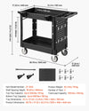 VEVOR Utility Cart, 550 lbs Capacity, 2 Tier Service Cart with 360° Swivel & Fixed Wheels (2 with Brakes), Heavy Duty Plastic Rolling with Tray and Pegboard, Tool Storage for Garage Warehouse Workshop
