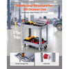 VEVOR Utility Cart, 550 lbs Capacity, 2 Tier Service Cart with 360° Swivel & Fixed Wheels (2 with Brakes), Heavy Duty Plastic Rolling with Storage Tray, Tool Storage for Garage Warehouse Workshop