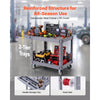 VEVOR Utility Cart, 550 lbs Capacity, 2 Tier Service Cart with 360° Swivel & Fixed Wheels (2 with Brakes), Heavy Duty Plastic Rolling with Storage Tray, Tool Storage for Garage Warehouse Workshop Gray