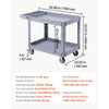 VEVOR Utility Cart, 550 lbs Capacity, 2 Tier Service Cart with 360° Swivel & Fixed Wheels (2 with Brakes), Heavy Duty Plastic Rolling with Storage Tray, Tool Storage for Garage Warehouse Workshop Gray