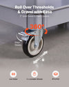 VEVOR Utility Cart, 550 lbs Capacity, 2 Tier Service Cart with 360° Swivel & Fixed Wheels (2 with Brakes), Heavy Duty Plastic Rolling with Storage Tray, Tool Storage for Garage Warehouse Workshop Gray