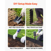VEVOR Galvanized Steel Landscape Edging, 12-Pack 40 x 8 Inch Metal Edging for Landscaping with 14 Mounting Clips, Heavy Duty Metal Garden Edge Border for Flower Bed, Yard Pathway, Black