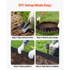 VEVOR Galvanized Steel Landscape Edging, 6-Pack 40 x 8 Inch Metal Edging for Landscaping with 6 Mounting Clips, Bendable Metal Garden Edge Border for Flower Bed, Yard Pathway, Black