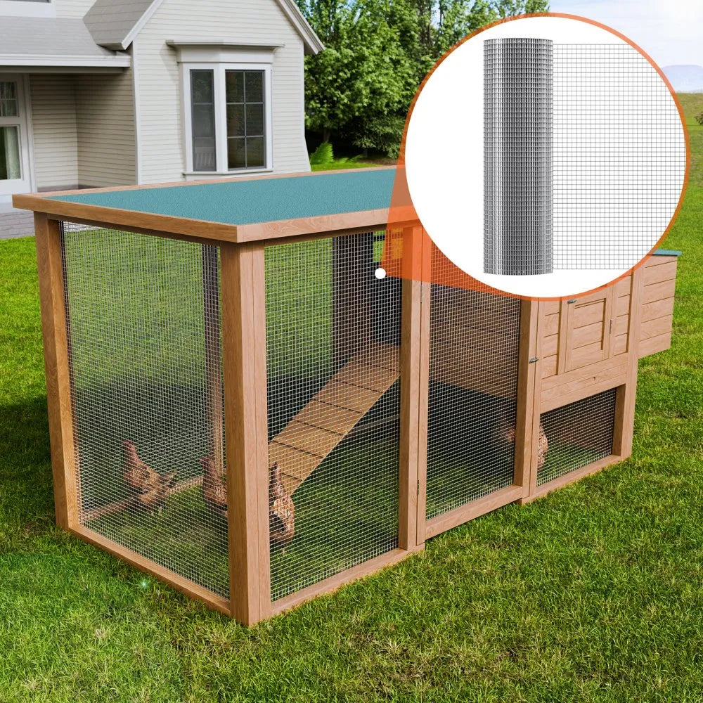 VEVOR Hardware Cloth 1/2 inch 24 inch x 50 ft 19 Gauge Chicken Wire Fence, Hot-Dip Galvanized After Welding Metal Wire Mesh Roll, Garden Plant Welded Fencing Roll Supports Poultry Netting Cage Fence