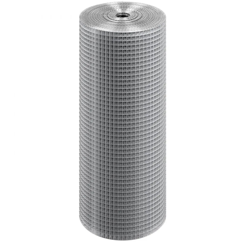VEVOR Hardware Cloth 1/2 inch 24 inch x 100 ft 19 Gauge Chicken Wire Fence, Hot-Dip Galvanized After Welding Metal Wire Mesh Roll, Garden Plant Welded Fencing Roll Supports Poultry Netting Cage Fence