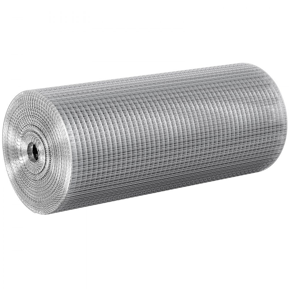 VEVOR Hardware Cloth 1/2 inch 24 inch x 100 ft 19 Gauge Chicken Wire Fence, Hot-Dip Galvanized After Welding Metal Wire Mesh Roll, Garden Plant Welded Fencing Roll Supports Poultry Netting Cage Fence