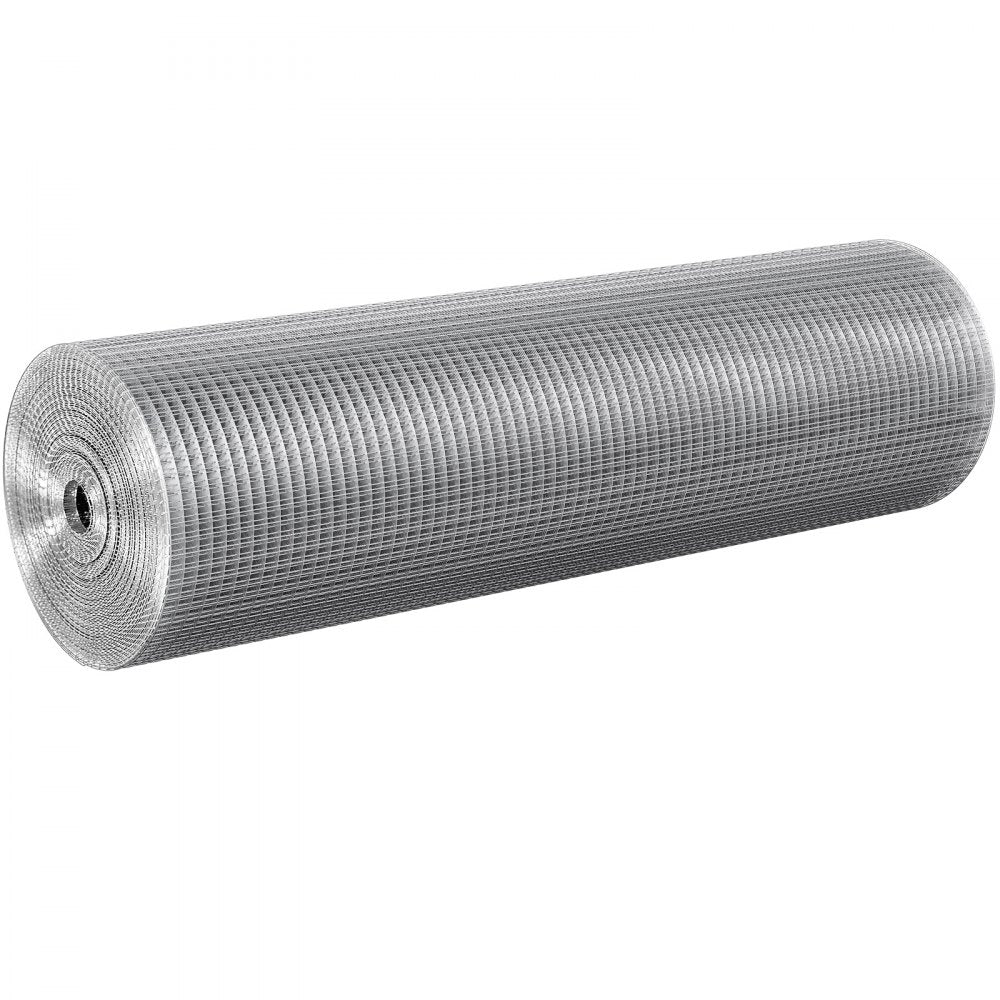 VEVOR Hardware Cloth 1/2 inch 36 inch x 100 ft 19 Gauge Chicken Wire Fence, Hot-Dip Galvanized After Welding Metal Wire Mesh Roll, Garden Plant Welded Fencing Roll Supports Poultry Netting Cage Fence
