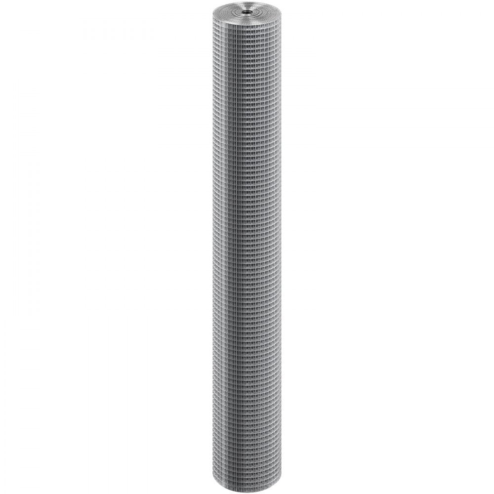 VEVOR Hardware Cloth 1/2 inch 48 inch x 50 ft 19 Gauge Chicken Wire Fence, Hot-Dip Galvanized After Welding Metal Wire Mesh Roll, Garden Plant Welded Fencing Roll Supports Poultry Netting Cage Fence