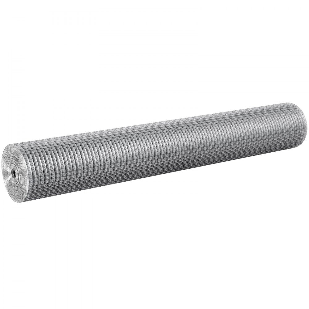 VEVOR Hardware Cloth 1/2 inch 48 inch x 50 ft 19 Gauge Chicken Wire Fence, Hot-Dip Galvanized After Welding Metal Wire Mesh Roll, Garden Plant Welded Fencing Roll Supports Poultry Netting Cage Fence
