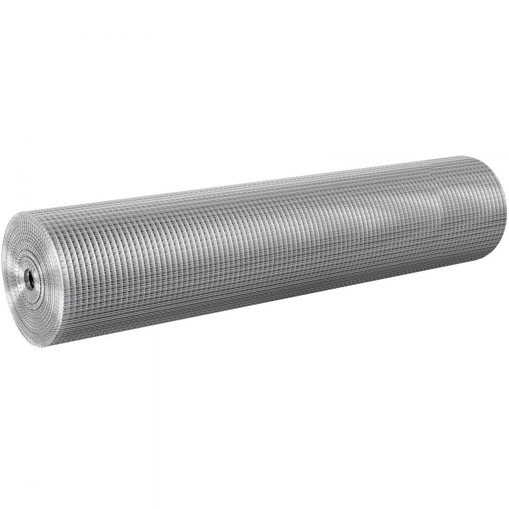 VEVOR Hardware Cloth 1/2 inch 48 inch x 100 ft 19 Gauge Chicken Wire Fence, Hot-Dip Galvanized After Welding Metal Wire Mesh Roll, Garden Plant Welded Fencing Roll Supports Poultry Netting Cage Fence