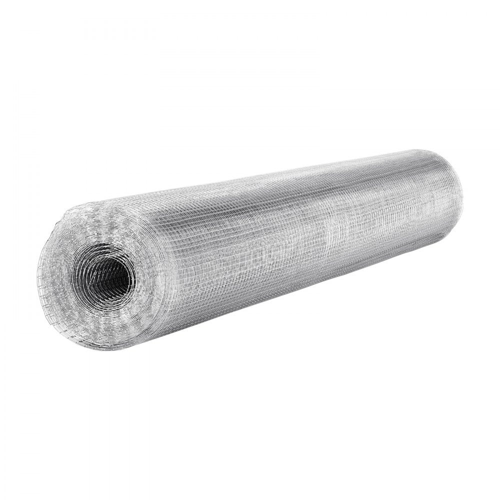 VEVOR Hardware Cloth, 1/2 inch 60 inch x 50 ft 19 Gauge Chicken Wire Fence, Hot-Dip Galvanized After Welding Metal Wire Mesh Roll, Garden Plant Welded Fencing Roll Supports Poultry Netting Cage Fence