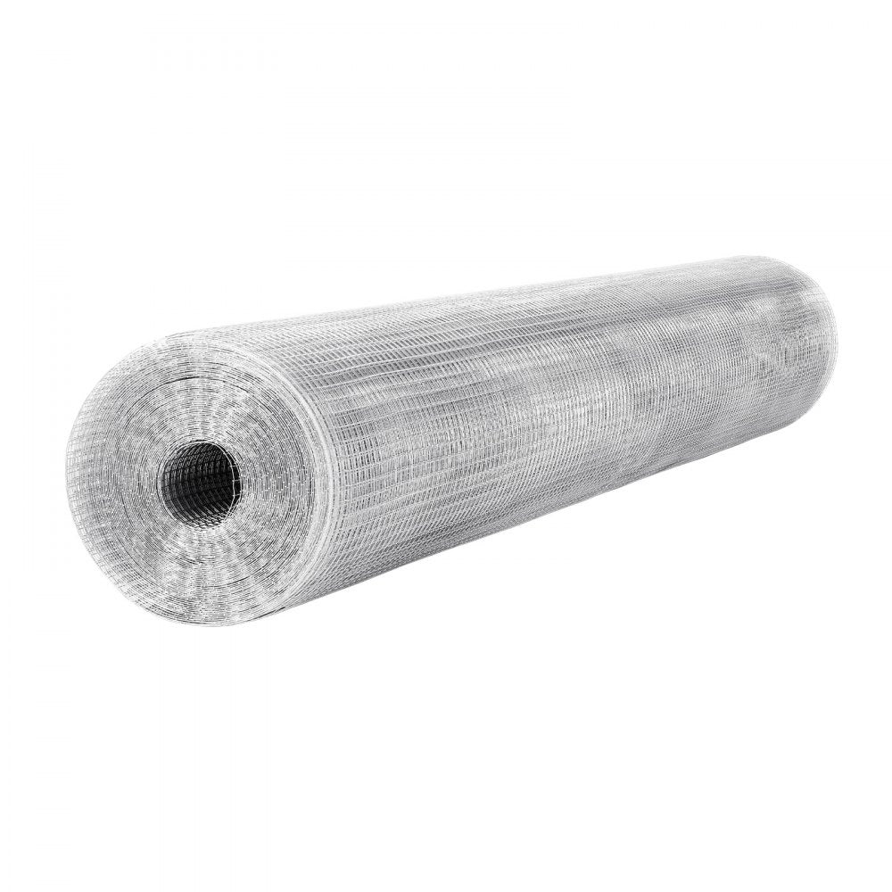 VEVOR Hardware Cloth, 1/2 inch 72 inch x 100 ft 19 Gauge Chicken Wire Fence, Hot-Dip Galvanized After Welding Metal Wire Mesh Roll, Garden Plant Welded Fencing Roll Supports Poultry Netting Cage Fence