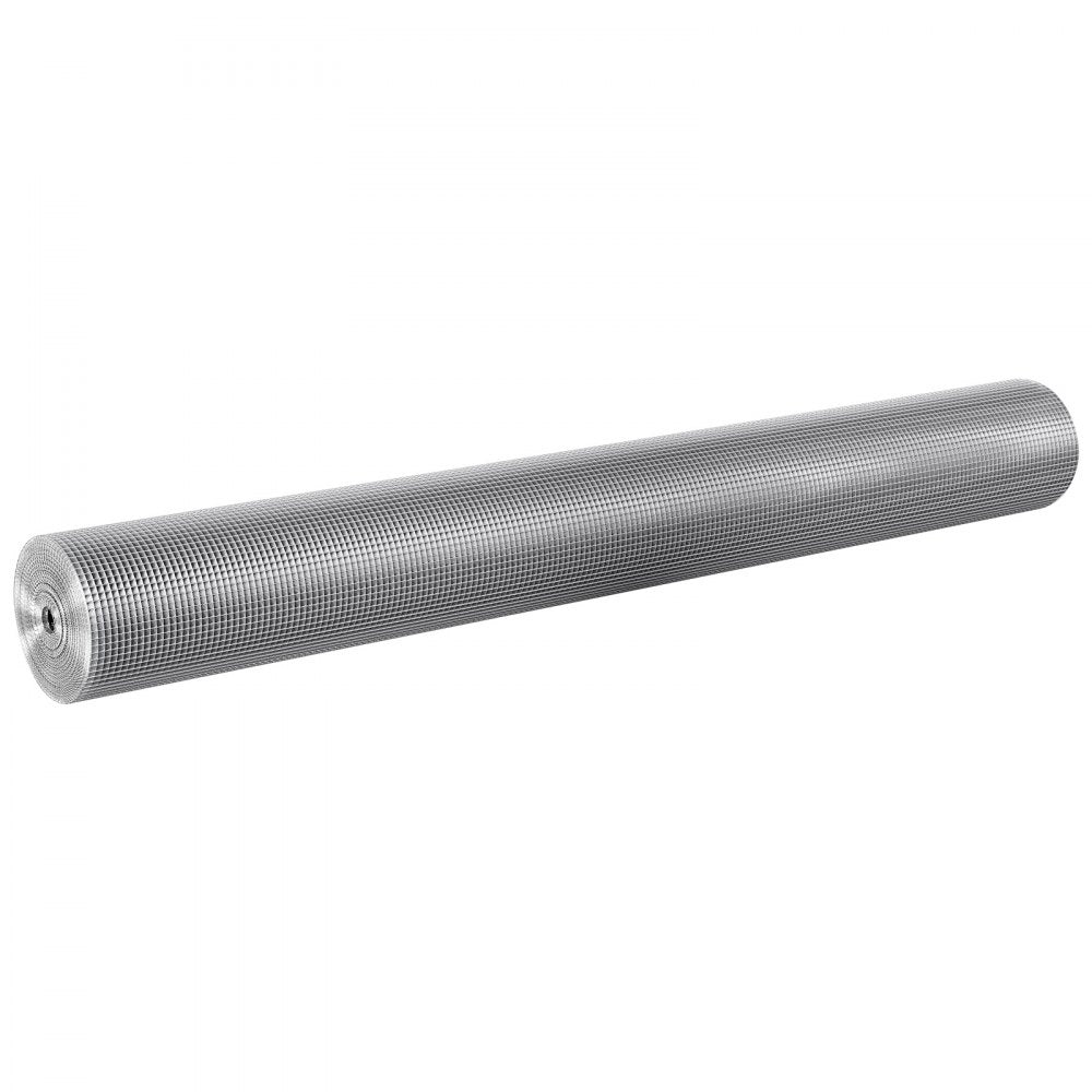VEVOR Hardware Cloth 1/4 inch 48 inch x 50 ft 23 Gauge Chicken Wire Fence, Hot-Dip Galvanized After Welding Metal Wire Mesh Roll, Garden Plant Welded Fencing Roll Supports Poultry Netting Cage Fence