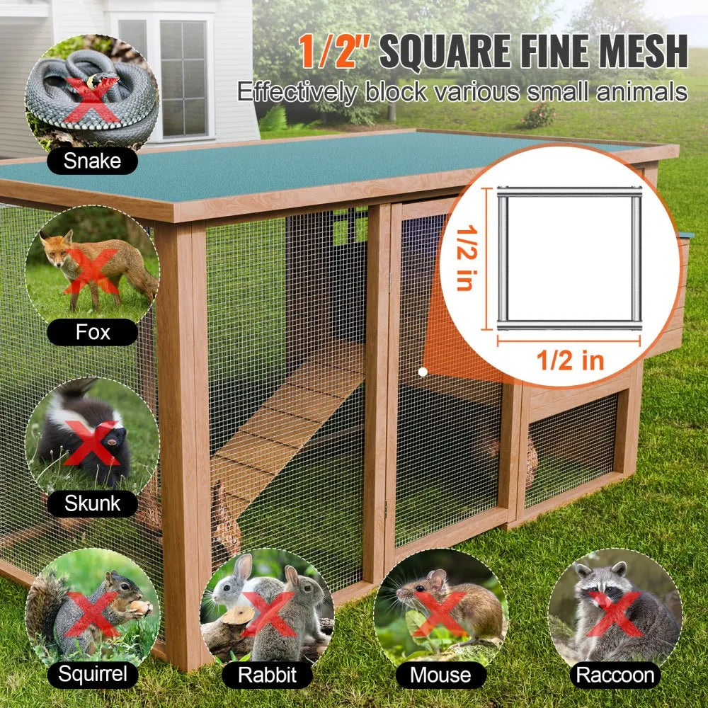 VEVOR Hardware Cloth, 1/2 inch 36in x 50 ft 19 Gauge, Hot Dipped Galvanized Wire Mesh Roll, Chicken Wire Fencing, Wire Mesh for Rabbit Cages, Garden, Small Rodents