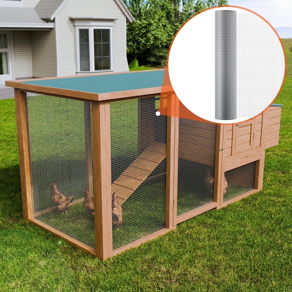 VEVOR Hardware Cloth, 1/2 inch 36in x 50 ft 19 Gauge, Hot Dipped Galvanized Wire Mesh Roll, Chicken Wire Fencing, Wire Mesh for Rabbit Cages, Garden, Small Rodents
