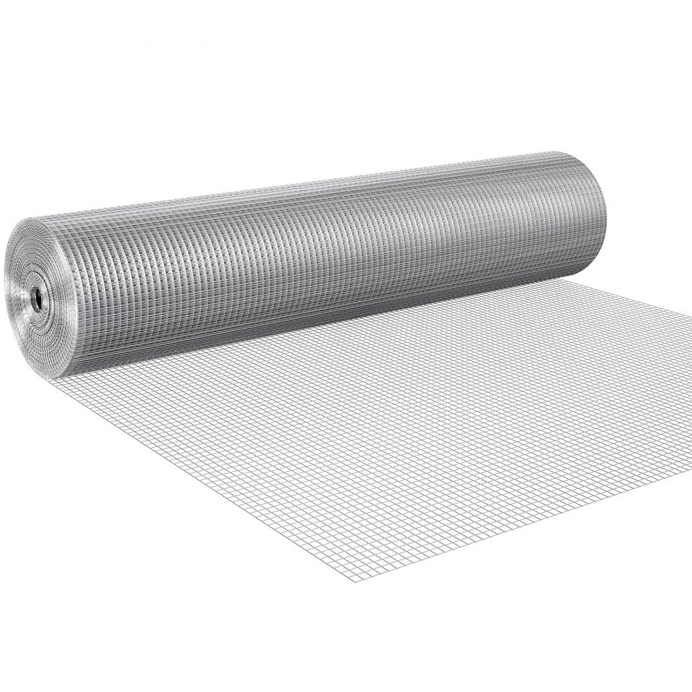 VEVOR Hardware Cloth, 1/2 inch 48in x 100 ft 19 Gauge, Hot Dipped Galvanized Wire Mesh Roll, Chicken Wire Fencing, Wire Mesh for Rabbit Cages, Garden, Small Rodents