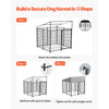 VEVOR Outdoor Dog Kennel, 3.67 x 3.78 x 4.1 ft Large Dog Kennel with Secure Lock, Outside Dogs Enclosures with UV-Resistant & Waterproof Roof Cover, Heavy Duty Pet Crate Cage Run for Large Dogs