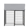 VEVOR Outdoor Dog Kennel, 3.67 x 3.78 x 4.1 ft Large Dog Kennel with Secure Lock, Outside Dogs Enclosures with UV-Resistant & Waterproof Roof Cover, Heavy Duty Pet Crate Cage Run for Large Dogs