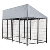 VEVOR Outdoor Dog Kennel, 7.87 x 3.94 x 5.4 ft Large Dog Kennel with Secure Lock, Outside Dogs Enclosures with UV-Resistant & Waterproof Roof Cover, Heavy Duty Pet Crate Cage Run for Large Dogs
