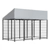 VEVOR Outdoor Dog Kennel, 7.87 x 3.94 x 5.4 ft Large Dog Kennel with Secure Lock, Outside Dogs Enclosures with UV-Resistant & Waterproof Roof Cover, Heavy Duty Pet Crate Cage Run for Large Dogs