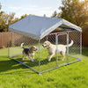VEVOR Outdoor Dog Kennel, 6.56 x 6.56 x 5.25 ft Large Dog Kennel with Secure Lock, Outside Dogs Enclosures with UV-Resistant & Waterproof Roof Cover, Heavy Duty Pet Crate Cage Run for Large Dogs
