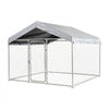 VEVOR Outdoor Dog Kennel, 6.56 x 6.56 x 5.25 ft Large Dog Kennel with Secure Lock, Outside Dogs Enclosures with UV-Resistant & Waterproof Roof Cover, Heavy Duty Pet Crate Cage Run for Large Dogs