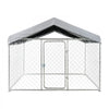 VEVOR Outdoor Dog Kennel, 6.56 x 6.56 x 5.25 ft Large Dog Kennel with Secure Lock, Outside Dogs Enclosures with UV-Resistant & Waterproof Roof Cover, Heavy Duty Pet Crate Cage Run for Large Dogs