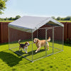 VEVOR Outdoor Dog Kennel, 7.55 x 7.55 x 7.05 ft Large Dog Kennel with Secure Lock, Outside Dogs Enclosures with UV-Resistant & Waterproof Roof Cover, Heavy Duty Pet Crate Cage Run for Large Dogs