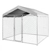 VEVOR Outdoor Dog Kennel, 7.55 x 7.55 x 7.05 ft Large Dog Kennel with Secure Lock, Outside Dogs Enclosures with UV-Resistant & Waterproof Roof Cover, Heavy Duty Pet Crate Cage Run for Large Dogs