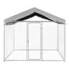 VEVOR Outdoor Dog Kennel, 7.55 x 7.55 x 7.05 ft Large Dog Kennel with Secure Lock, Outside Dogs Enclosures with UV-Resistant & Waterproof Roof Cover, Heavy Duty Pet Crate Cage Run for Large Dogs