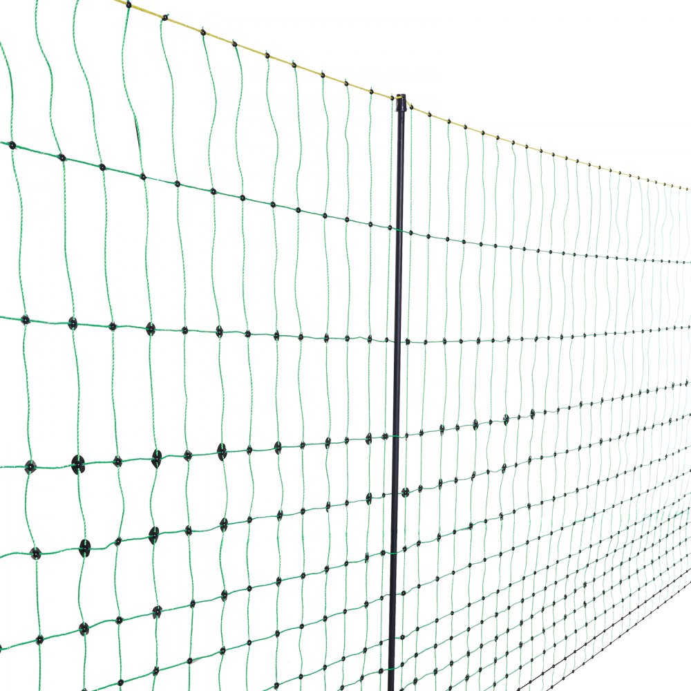 VEVOR Electric Fence Netting, 35" H x 164' L, PE Net Fencing with Posts & Double-Spiked Stakes, Utility Portable Mesh for Goats, Sheep, Lambs, Deer, Hogs, Dogs, Used in Backyards, Farms, and Ranches
