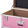 VEVOR Metal Storage Trunk, Set of 2, Wooden Suitcase Storage Boxes with Padlocks, Large Trunk Includes Casters & 3 Metal Handles, Decorative Store Chest with Lids for Travel, Apartment, Dorm, Pink