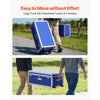 VEVOR Metal Storage Trunk, Set of 2, Wooden Suitcase Storage Boxes with Padlocks, Large Trunk Includes Casters and 3 Metal Handles, Decorative Store Chest with Lids for Travel, Apartment, Dorm, Blue
