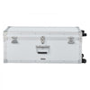 VEVOR Metal Storage Trunk, Set of 2, Wooden Suitcase Storage Boxes with Padlocks, Large Trunk Includes Casters and 3 Metal Handles, Decorative Store Chest with Lids for Travel, Apartment, Dorm, White