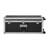 VEVOR Metal Storage Trunk, Set of 2, Wooden Suitcase Storage Boxes with Padlocks, Large Trunk Includes Casters and 3 Metal Handles, Decorative Store Chest with Lids for Travel, Apartment, Dorm, Black