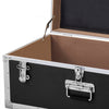 VEVOR Metal Storage Trunk, Set of 2, Wooden Suitcase Storage Boxes with Padlocks, Large Trunk Includes Casters and 3 Metal Handles, Decorative Store Chest with Lids for Travel, Apartment, Dorm, Black