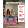 VEVOR Metal Storage Trunk, Set of 2, Wooden Suitcase Storage Boxes with Padlocks, Large Trunk Includes Casters and 3 Metal Handles, Decorative Store Chest with Lids for Travel, Apartment, Dorm, Pink