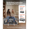 VEVOR Metal Storage Trunk, Set of 2, Wooden Suitcase Storage Boxes with Padlocks, Large Trunk Includes Casters and 3 Metal Handles, Decorative Store Chest with Lids for Travel, Apartment, Dorm, Gray
