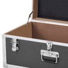 VEVOR Metal Storage Trunk, Set of 2, Wooden Suitcase Storage Boxes with Padlocks, Large Trunk Includes Casters and 3 Metal Handles, Decorative Store Chest with Lids for Travel, Apartment, Dorm, Gray