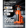 VEVOR Hydraulic Bottle Jack 20 Ton (44092.5 lbs) 9.65"-18.31" Lifting Range, for Construction Vehicle, Heavy-Duty Truck, Bus, Auto Repair and House Lift, Multi-Directional Welded Jack with Long Handle
