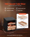 VEVOR Electric Humidor, 50L, 300 Counts Electric Cigar Humidor Cabinet with Compressor Cooling, Constant Humidity & Temperature Control, Spanish Cedar Wood Shelves & Drawers, 2 Layers, for Household