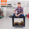 VEVOR Utility Service Cart, 2 Shelf 550LBS Heavy Duty Plastic Rolling Utility Cart with 360° Swivel Wheels, Medium Lipped Shelf, Ergonomic Storage Handle for Warehouse/Garage/Cleaning/Office