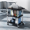 VEVOR Utility Cart, 300 lbs Load Capacity, 27.6 x 18.1-inch Service Cart, Three-Shelf Heavy Duty Plastic Utility Cart with 360° Swivel Wheels (2 with Brakes), Suitable for Warehouse, Garage, Cleaning
