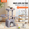 VEVOR Cat Tree for Indoor Cats, 31.4" Cat Tree Tower with Cat Condo, Sisal Scratching Post, Hammock, Top Perch, Jumping Platform, Cat House with Hang Ball, Cat Furniture Activity Center, Light Grey