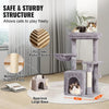 VEVOR Cat Tree for Indoor Cats, 31.4" Cat Tree Tower with Cat Condo, Sisal Scratching Post, Hammock, Top Perch, Jumping Platform, Cat House with Hang Ball, Cat Furniture Activity Center, Light Grey