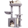 VEVOR Cat Tree for Indoor Cats, 31.4" Cat Tree Tower with Cat Condo, Sisal Scratching Post, Hammock, Top Perch, Jumping Platform, Cat House with Hang Ball, Cat Furniture Activity Center, Light Grey