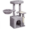 VEVOR Cat Tree for Indoor Cats, 31.4" Cat Tree Tower with Cat Condo, Sisal Scratching Post, Hammock, Top Perch, Jumping Platform, Cat House with Hang Ball, Cat Furniture Activity Center, Light Grey