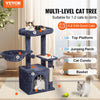 VEVOR Cat Tree for Indoor Cats, 31.4" Cat Tower with Cat Condo, Sisal Scratching Post, Hammock, Top Perch, Jumping Platform, Cat House with Hang Ball, Cat Furniture Activity Center, Dark Grey