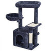 VEVOR Cat Tree for Indoor Cats, 31.4" Cat Tower with Cat Condo, Sisal Scratching Post, Hammock, Top Perch, Jumping Platform, Cat House with Hang Ball, Cat Furniture Activity Center, Dark Grey